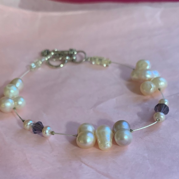 Freshwater Pearl and Amethyst Accent Bracelet - Unbranded - Picture 2 of 7